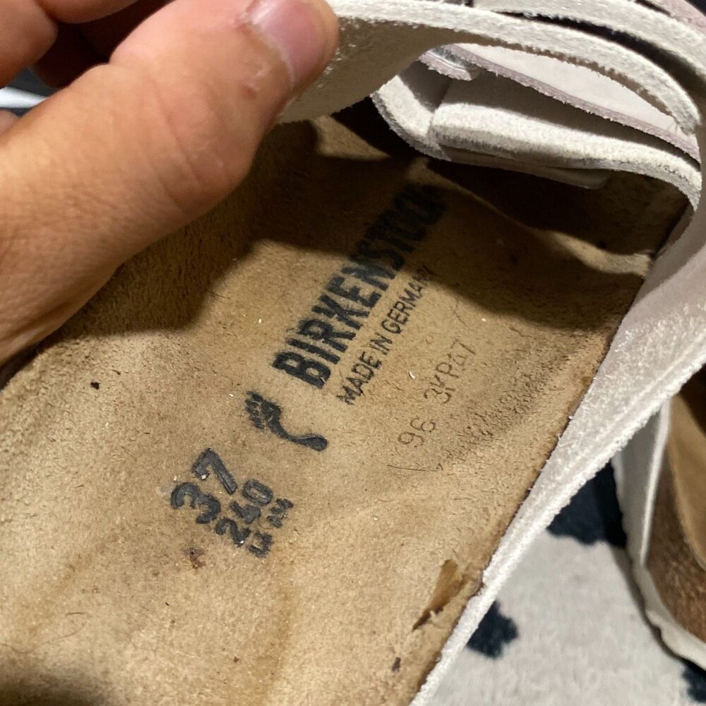 Birkenstock Uji 1024800 Slide Sandal Unisex M4/W6 White Suede Slip-On Casual - Picture 9 of 9